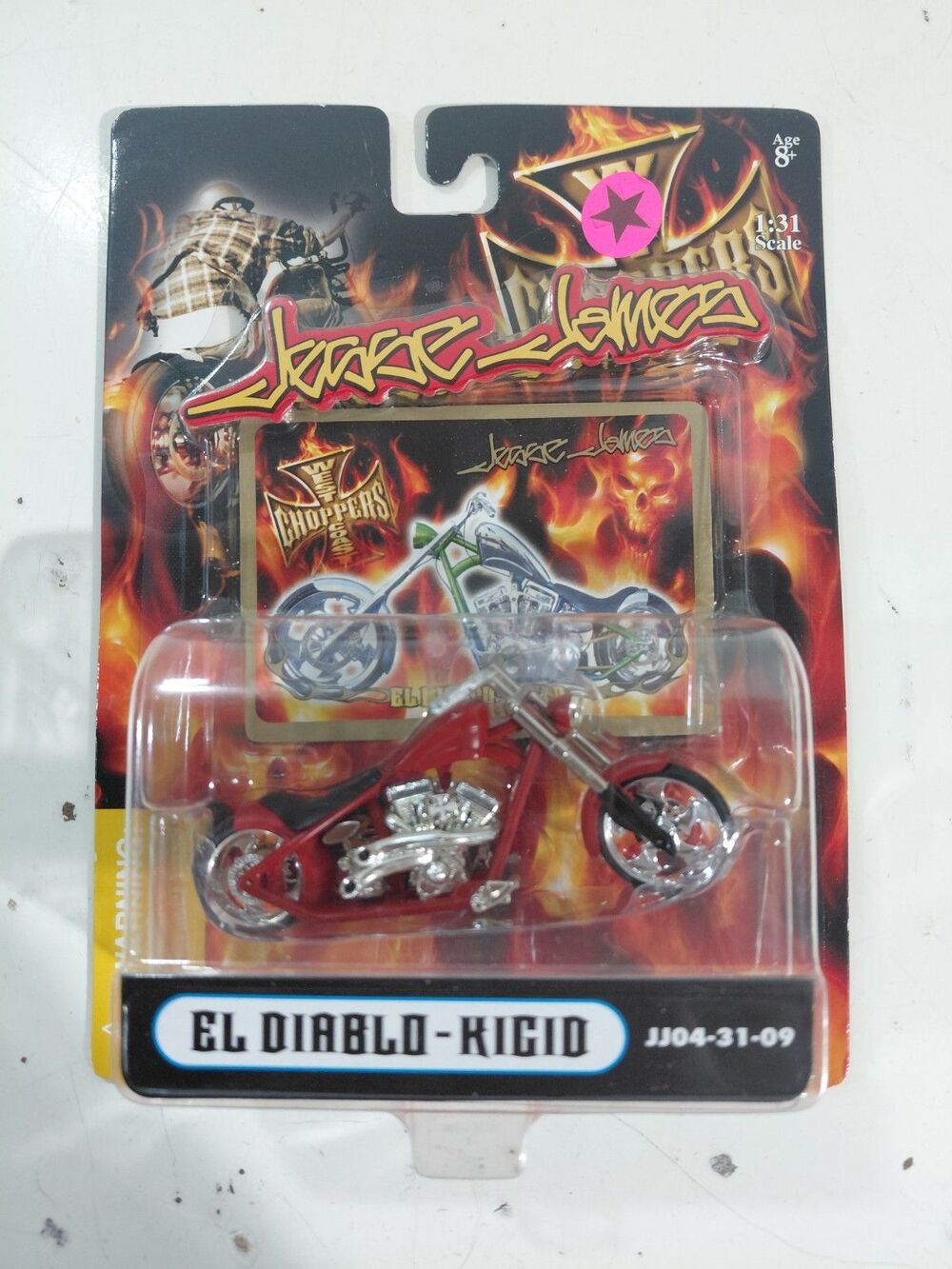 NIP West Coast Chopper 1:31 Die Cast Jessie James El Diablo Rigid Motorcycle